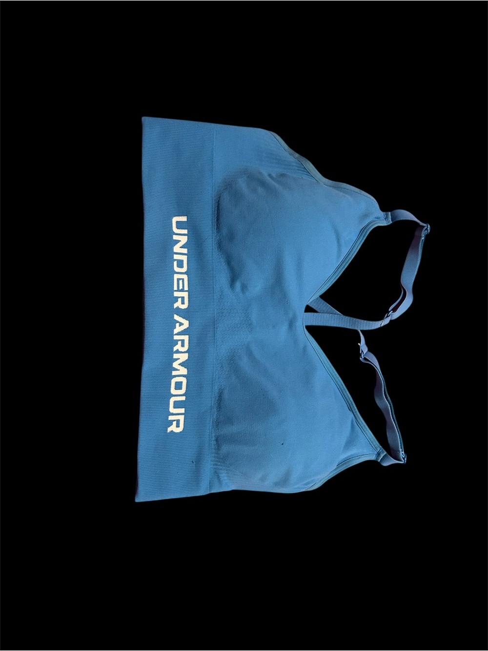 Under Armour Light Blue Adjustable-Strap Sports Bra with White Logo